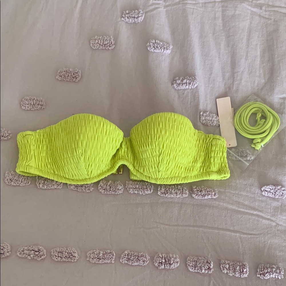 Neon Green Strapless Bra